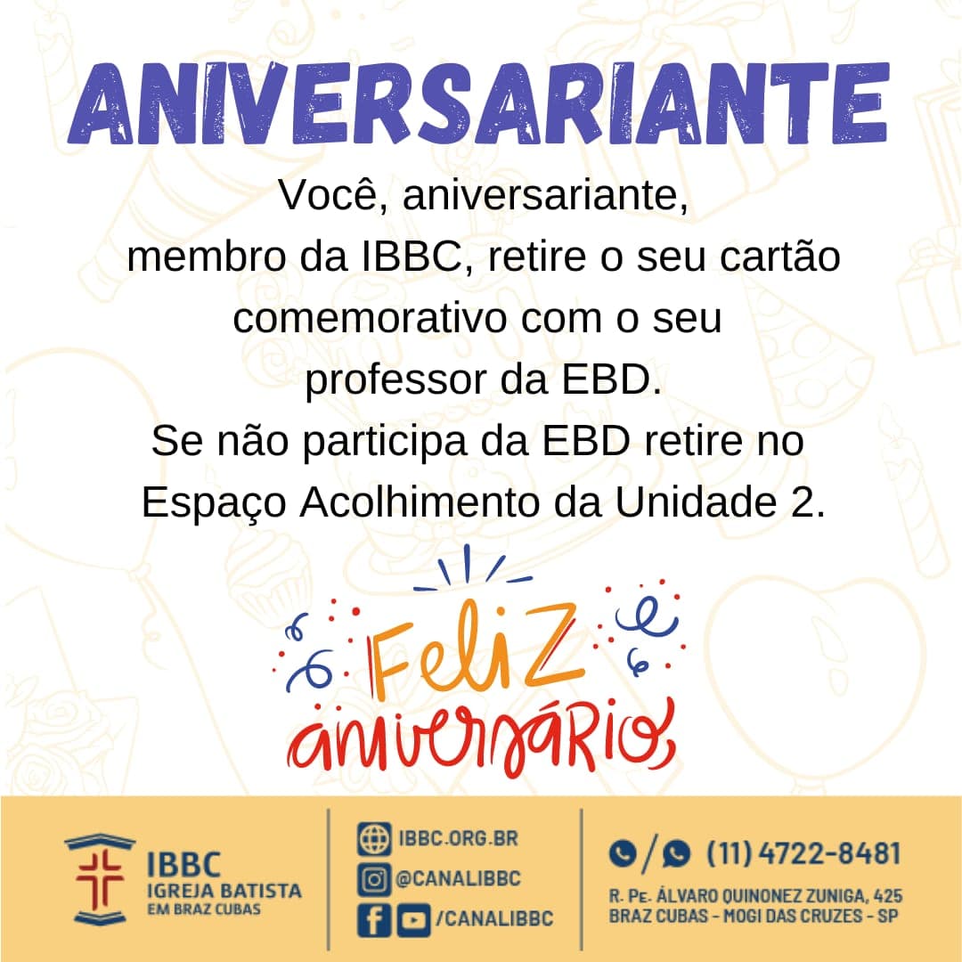 Aniversariantes do Mês